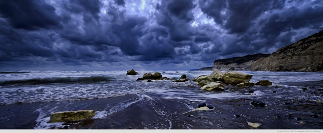 Beach rocks water cloudy sky #3 free wallpaper - medium preview image