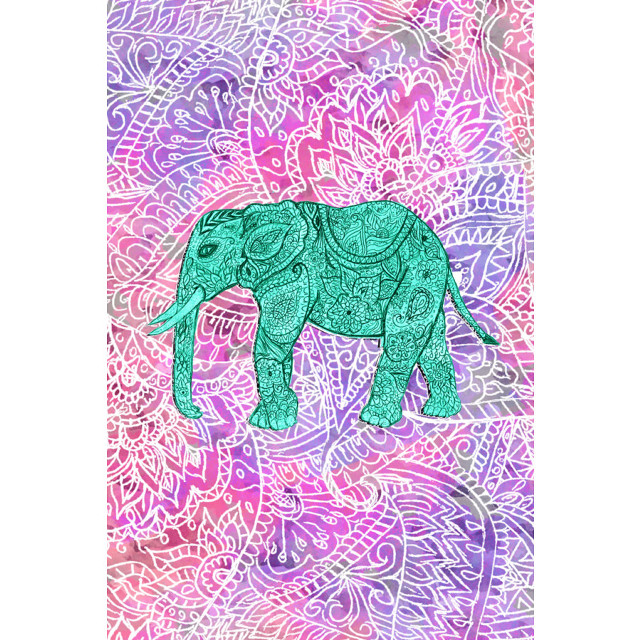 Elephant pink purple paisley blue free wallpaper - medium preview image