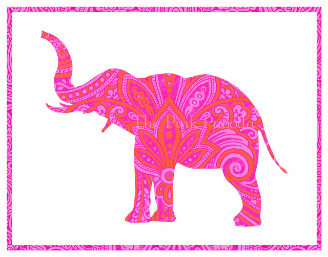 Pink elephant paisley pattern neck free wallpaper - medium preview image