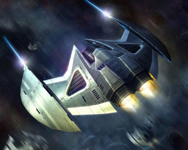 Spaceship flying sky stars bright #3 free wallpaper - medium preview image