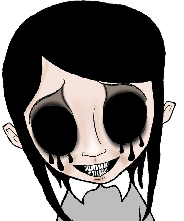Girl black eyes creepy sad free wallpaper - medium preview image