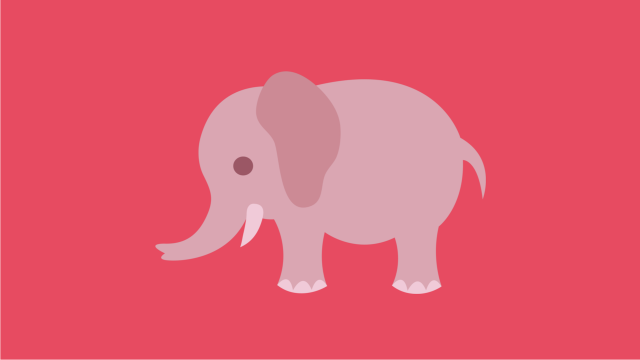 Pink elephant red background black free wallpaper - medium preview image