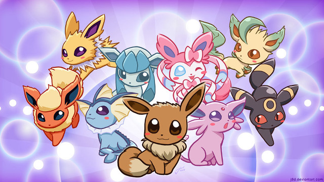 Pokemon group purple bubbles background free wallpaper - medium preview image