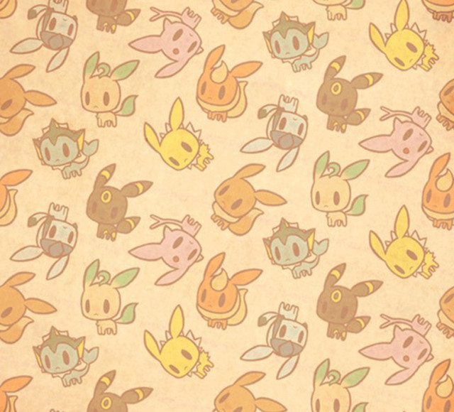 Pokemon pattern beige brown background free wallpaper - medium preview image