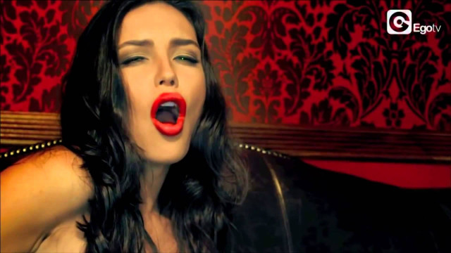 Woman mouth open red wall free wallpaper - medium preview image