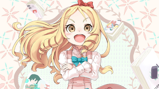 Cartoon girl bow pink dress free wallpaper - medium preview image