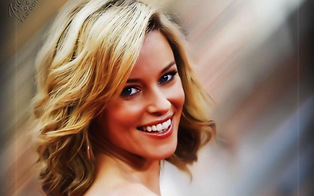 Blonde woman smiling white dress free wallpaper - medium preview image