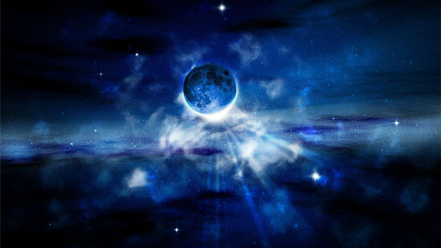 Blue black planet sky stars free wallpaper - medium preview image