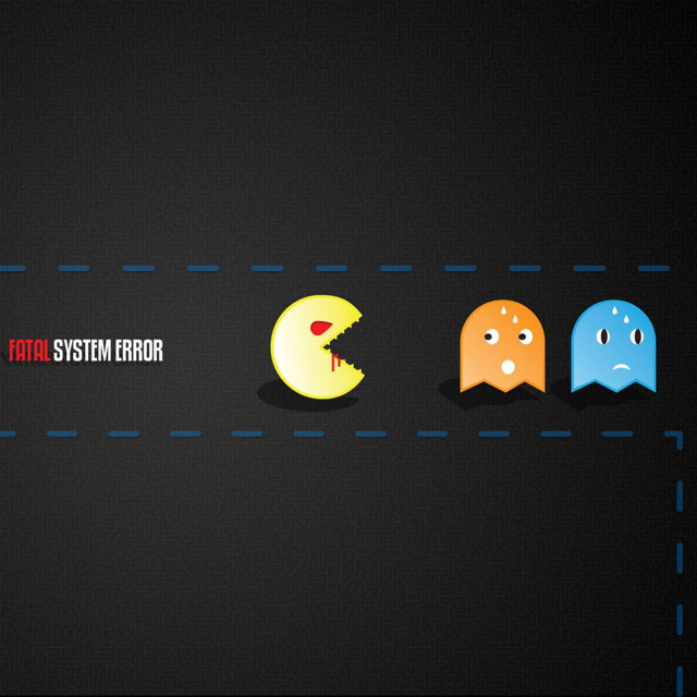 Black background pacman faces colored free wallpaper - medium preview image