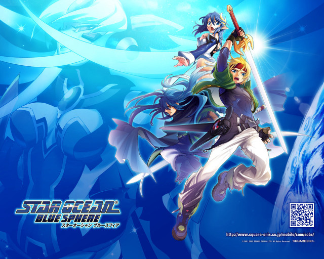 Anime characters swords air blue free wallpaper - medium preview image