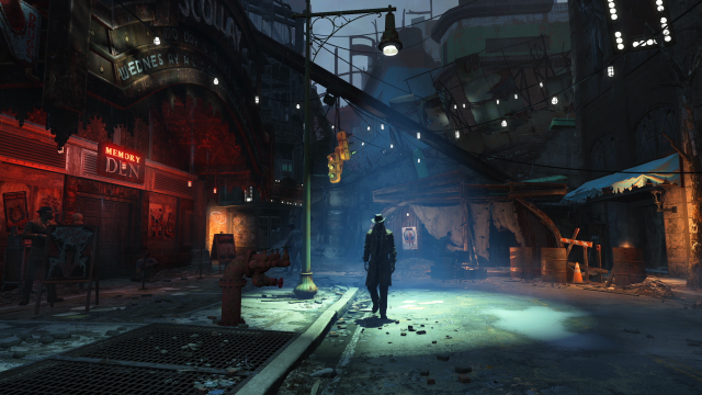 Man standing dark alley night #2 free wallpaper - medium preview image