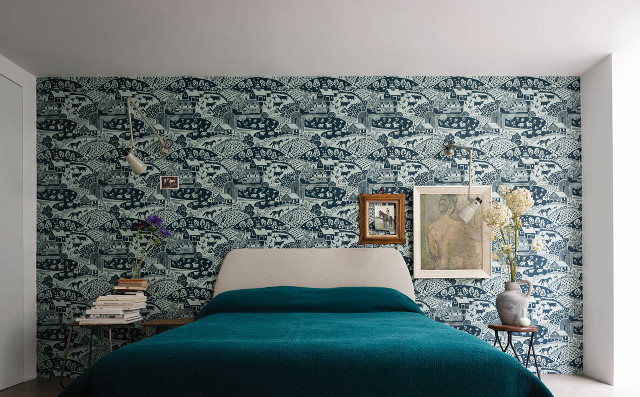 Bed blue blanket picture wall #2 free wallpaper - medium preview image