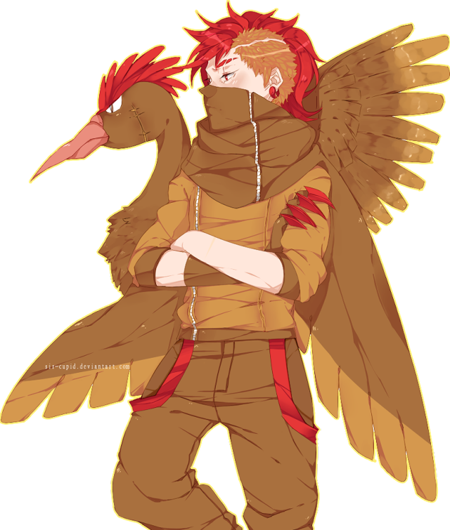 Red haired man bird shoulder free wallpaper - medium preview image