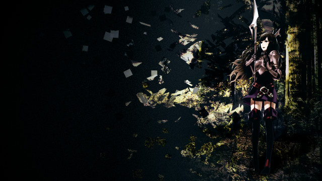 Woman costume woods sword papers free wallpaper - medium preview image