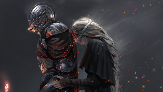 Couple people fireworks sword hand free wallpaper - medium preview image