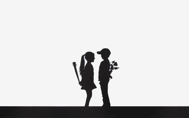 Couple people grass guitar flowers free wallpaper - medium preview image