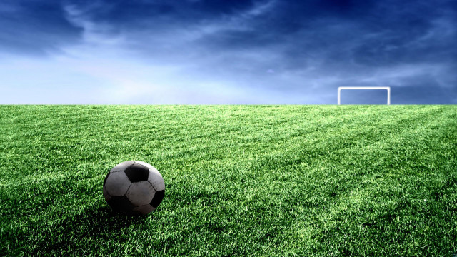 Soccer ball lush green field #2 free wallpaper - medium preview image