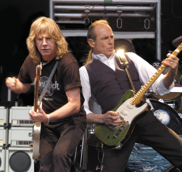 Two men playing guitars stage #2 free wallpaper - medium preview image