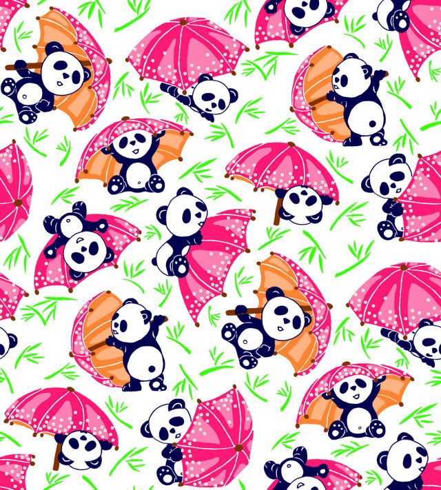 Panda bear umbrella grass smiling free wallpaper - medium preview image