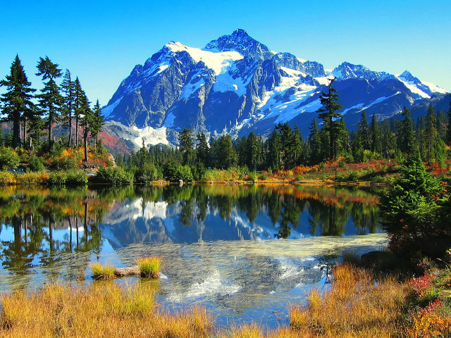 Mountain lake forest sky nature #6 free wallpaper - medium preview image