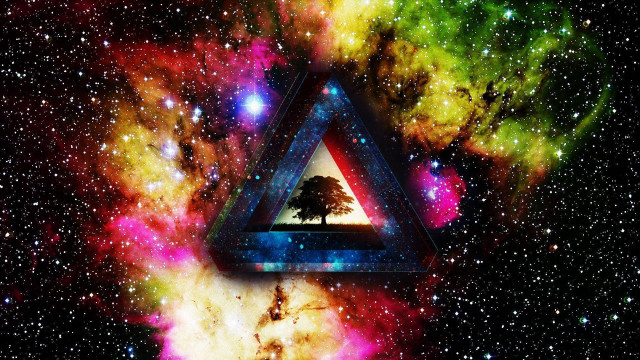 Triangle tree galaxy stars middle #2 free wallpaper - medium preview image