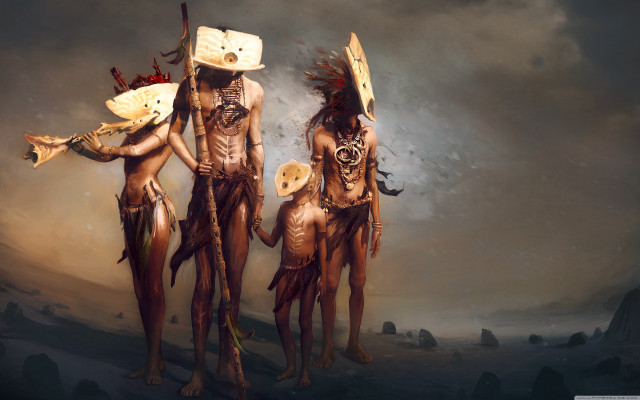 Native american masks body paint free wallpaper - medium preview image