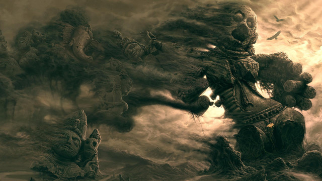 Demon storm clouds demon back free wallpaper - medium preview image