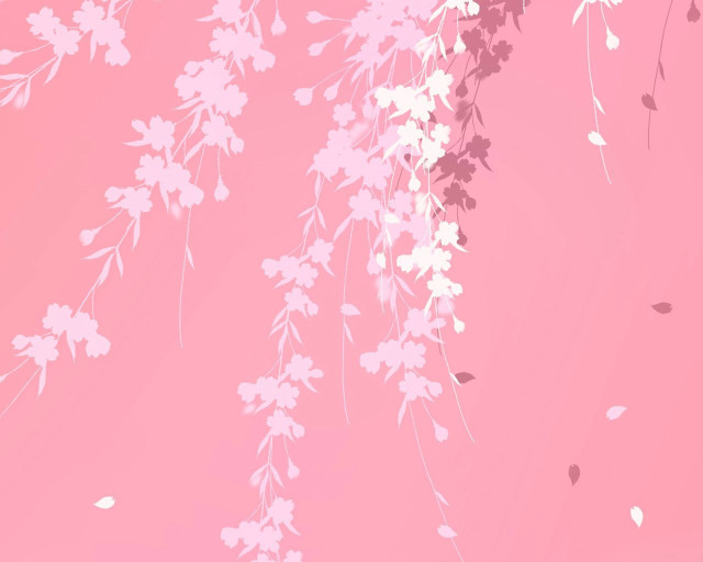 Pink background white flowers leaves #2 free wallpaper - medium preview image