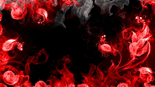 Red black background smoke flowers #2 free wallpaper - medium preview image