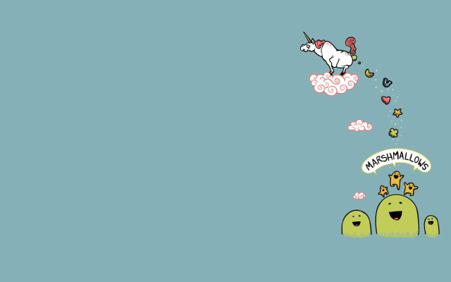 Unicorn flying castle banners cartoon free wallpaper - medium preview image