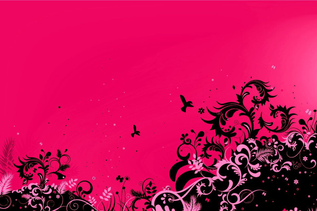 Pink black floral butterfly background free wallpaper - medium preview image
