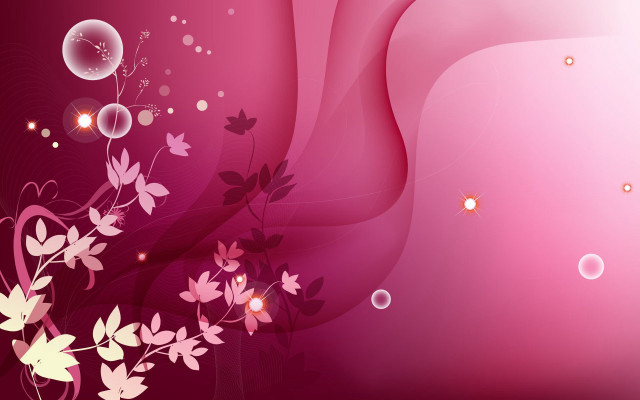 Pink background flowers bubbles clock #2 free wallpaper - medium preview image