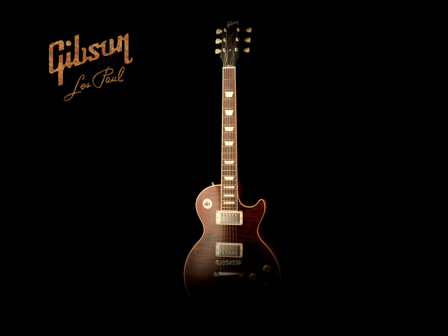Guitar black background gibson logo free wallpaper - medium preview image