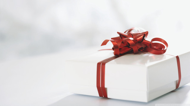 White box red ribbon bow free wallpaper - medium preview image