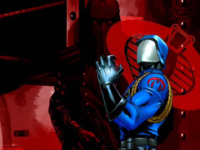 Man blue suit gun red free wallpaper - medium preview image