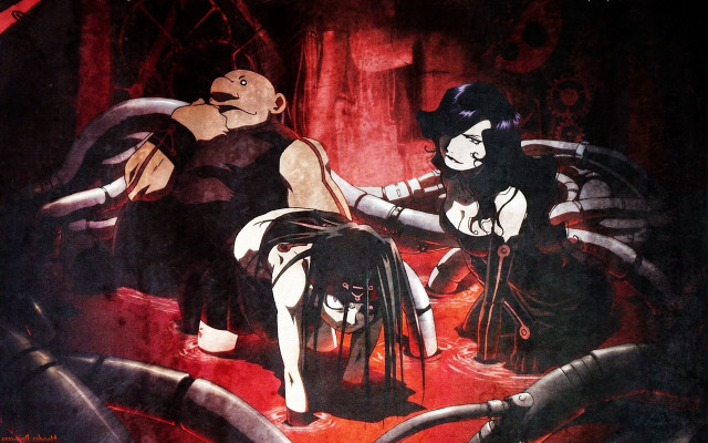 Gothic cyberpunk aya goda red free wallpaper - medium preview image