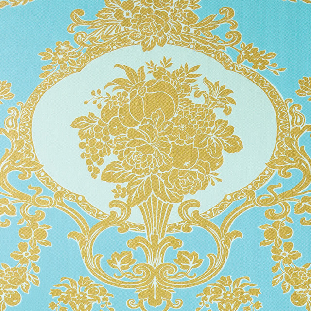Blue gold wallpaper floral design #3 free wallpaper - medium preview image