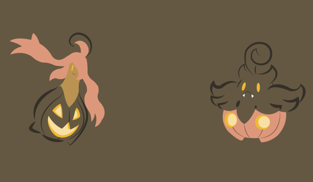 Cartoon pumpkins with faces and free wallpaper - medium preview image