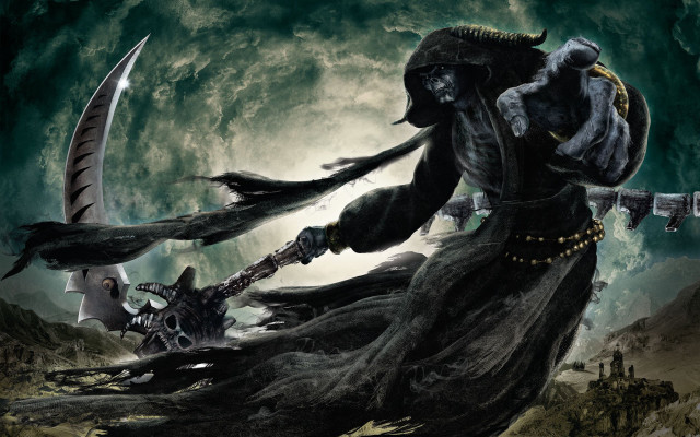 Horned man sword demon holding #3 free wallpaper - medium preview image