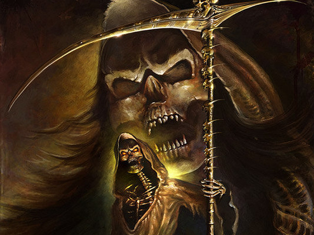 Skeleton holding sceptacle mouth sceptacle free wallpaper - medium preview image