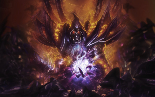 Demonic demon glowing flame orb free wallpaper - medium preview image