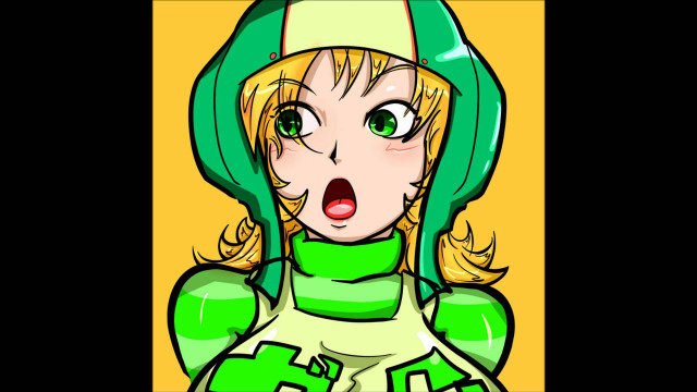 Cartoon woman green hat dress free wallpaper - medium preview image