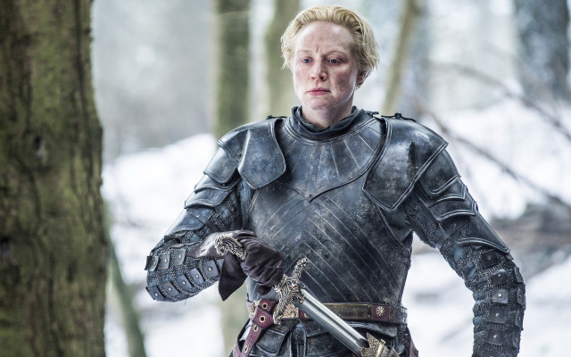 Medieval woman sword snowy forest free wallpaper - medium preview image