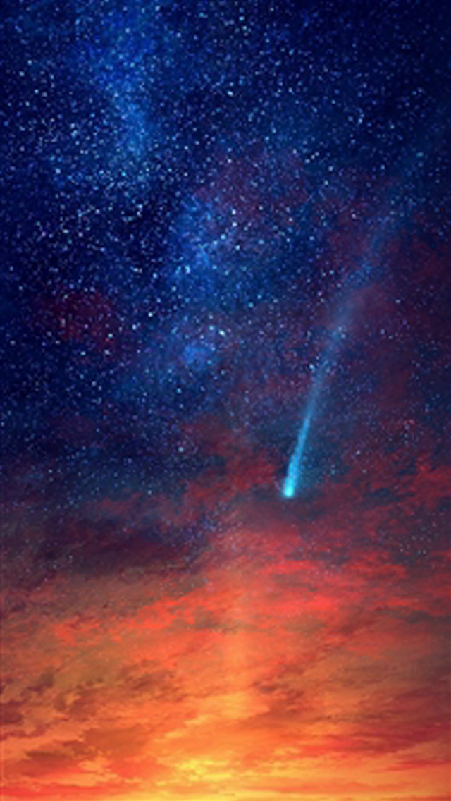 Bright blue streak red sky free wallpaper - medium preview image