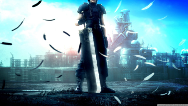 Man giant sword city birds free wallpaper for desktop - medium preview image