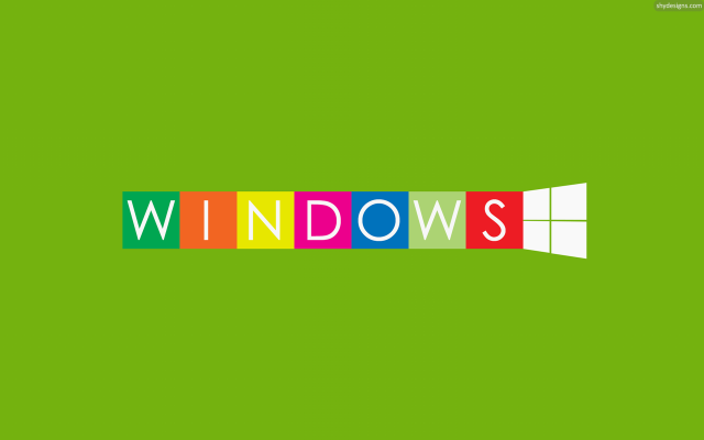 Green background windows colorful blocks free wallpaper - medium preview image