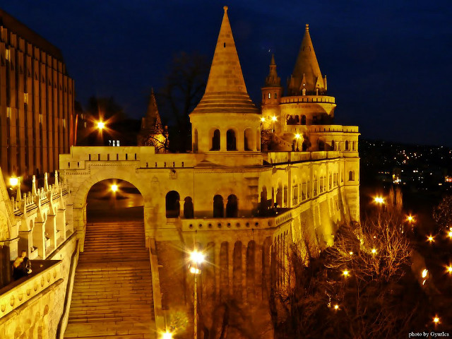 Castle night lights illuminated beautiful free wallpaper - medium preview image