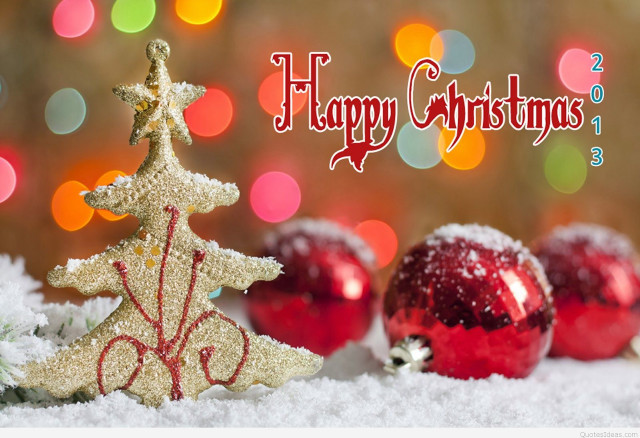 Christmas card tree ornaments snow free wallpaper - medium preview image