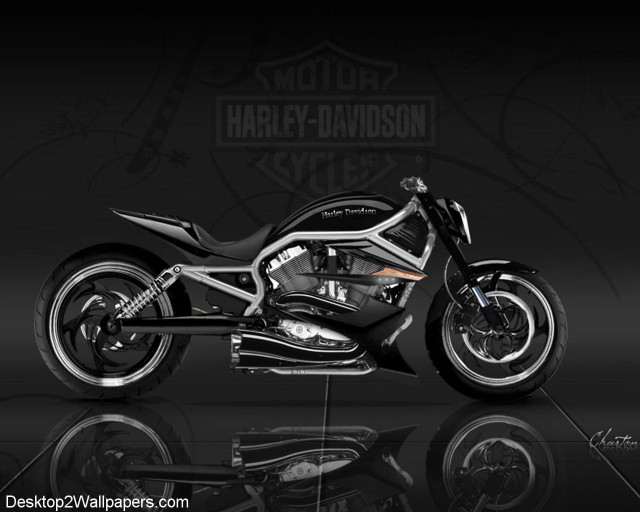 Motorcycle black white reflective surface free wallpaper - medium preview image