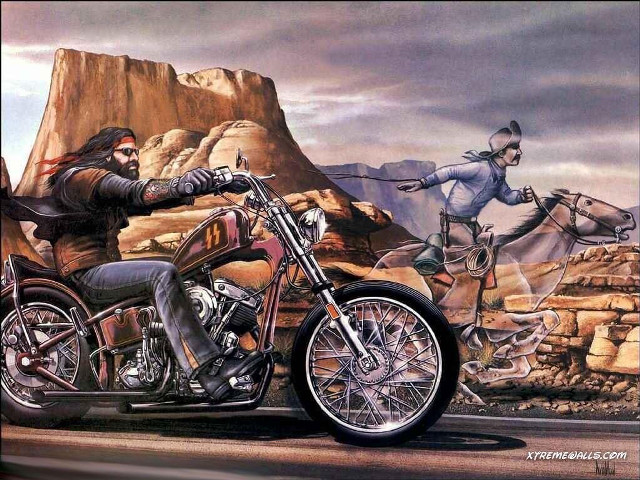 Man motorcycle horse rider background free wallpaper - medium preview image
